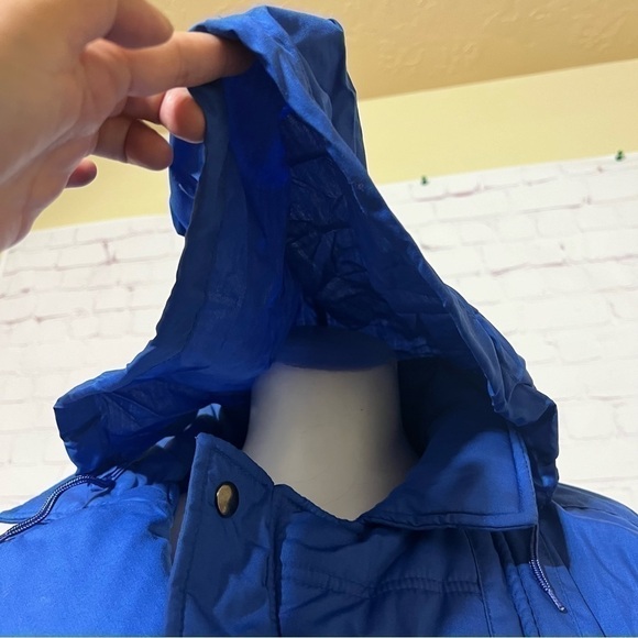 VINTAGE 90s blue Puffer Jacket Large Made in Korea Brand Grizzly GUC - Picture 12 of 16